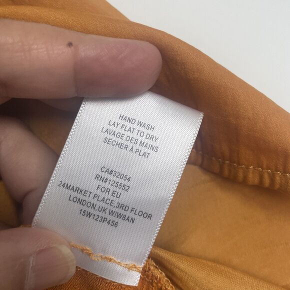 Anthropologie Dolan Blouse XS Mustard Embroidered Boho Peasant Top Pullover - Picture 6 of 6